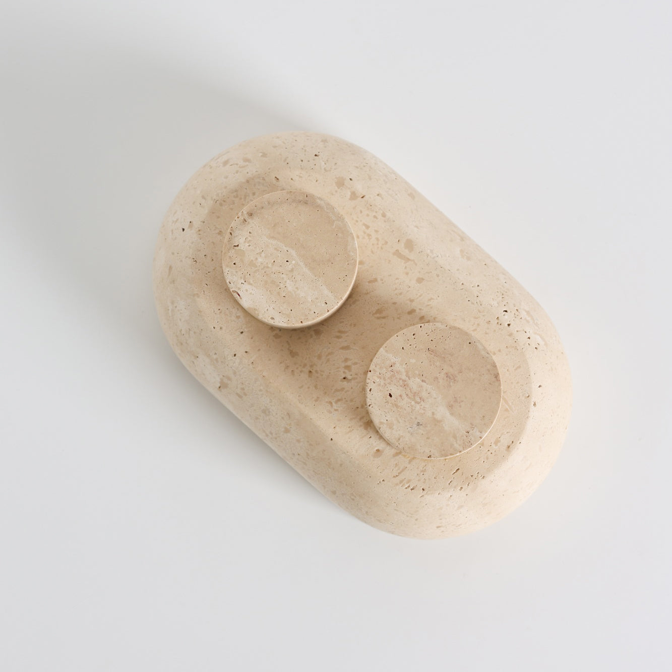 Footed Oval Stone Vanity Tray