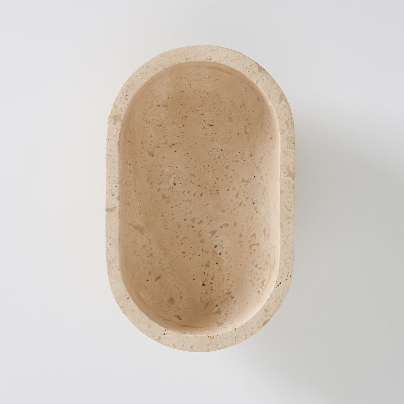 Footed Oval Stone Vanity Tray