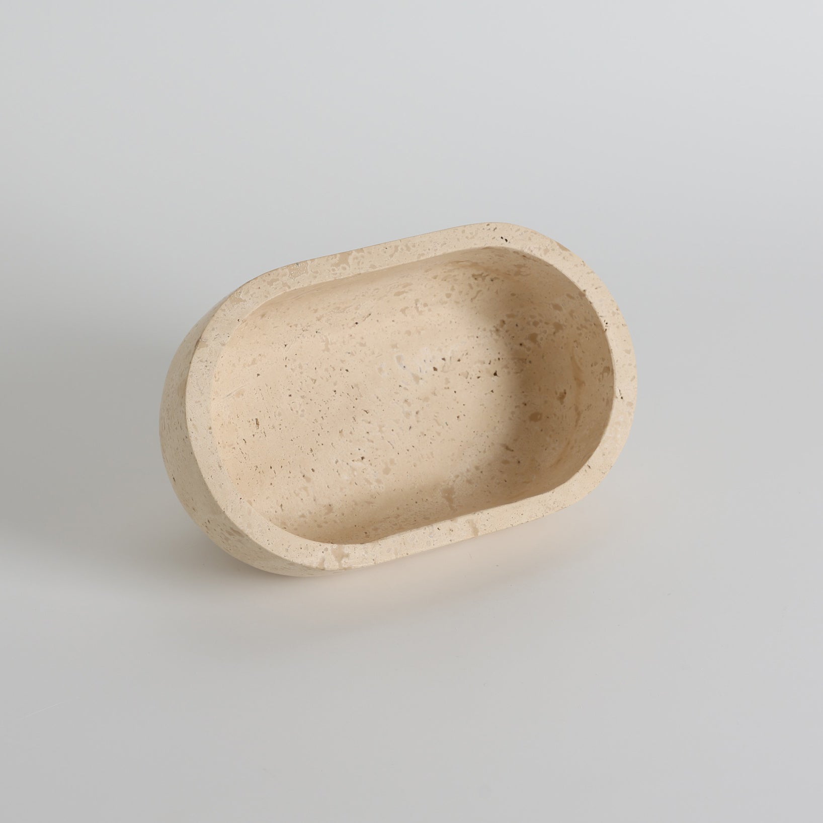 Footed Oval Stone Vanity Tray