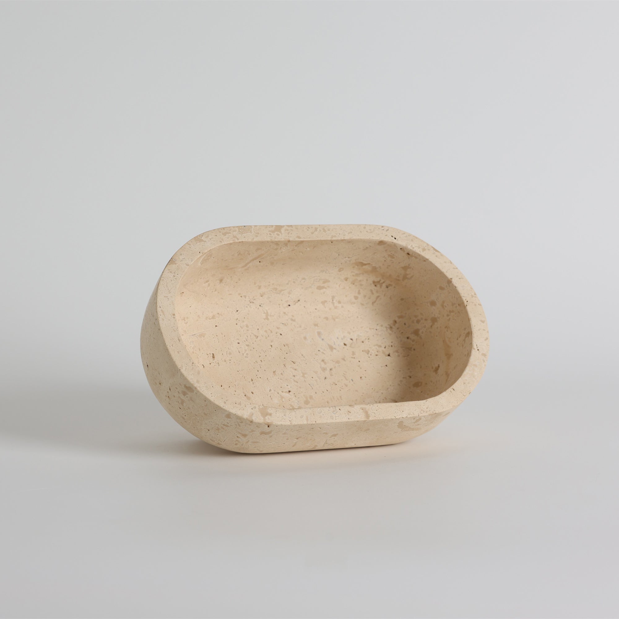Footed Oval Stone Vanity Tray