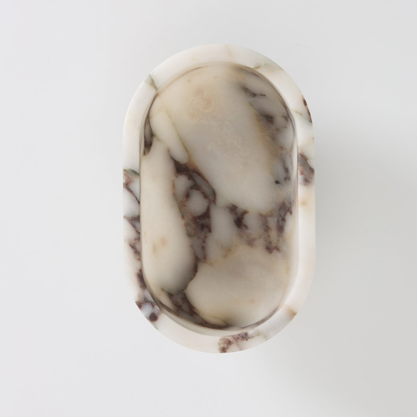 Footed Oval Stone Vanity Tray