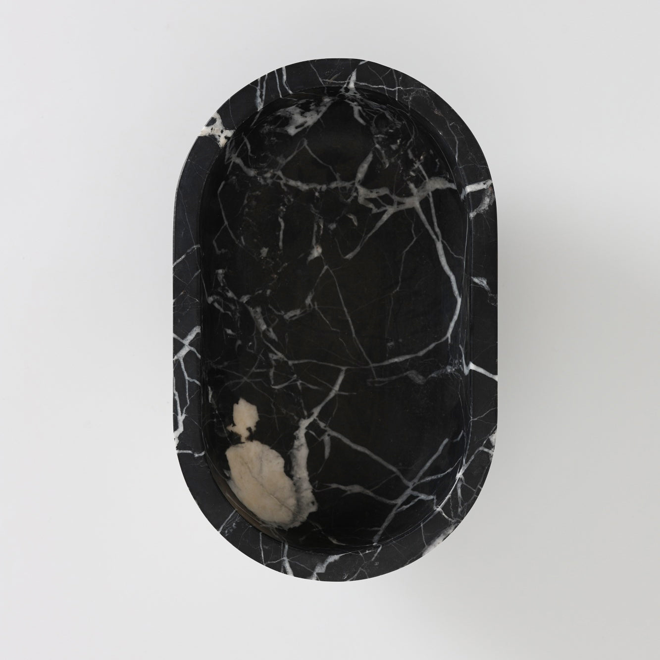 Footed Oval Stone Vanity Tray
