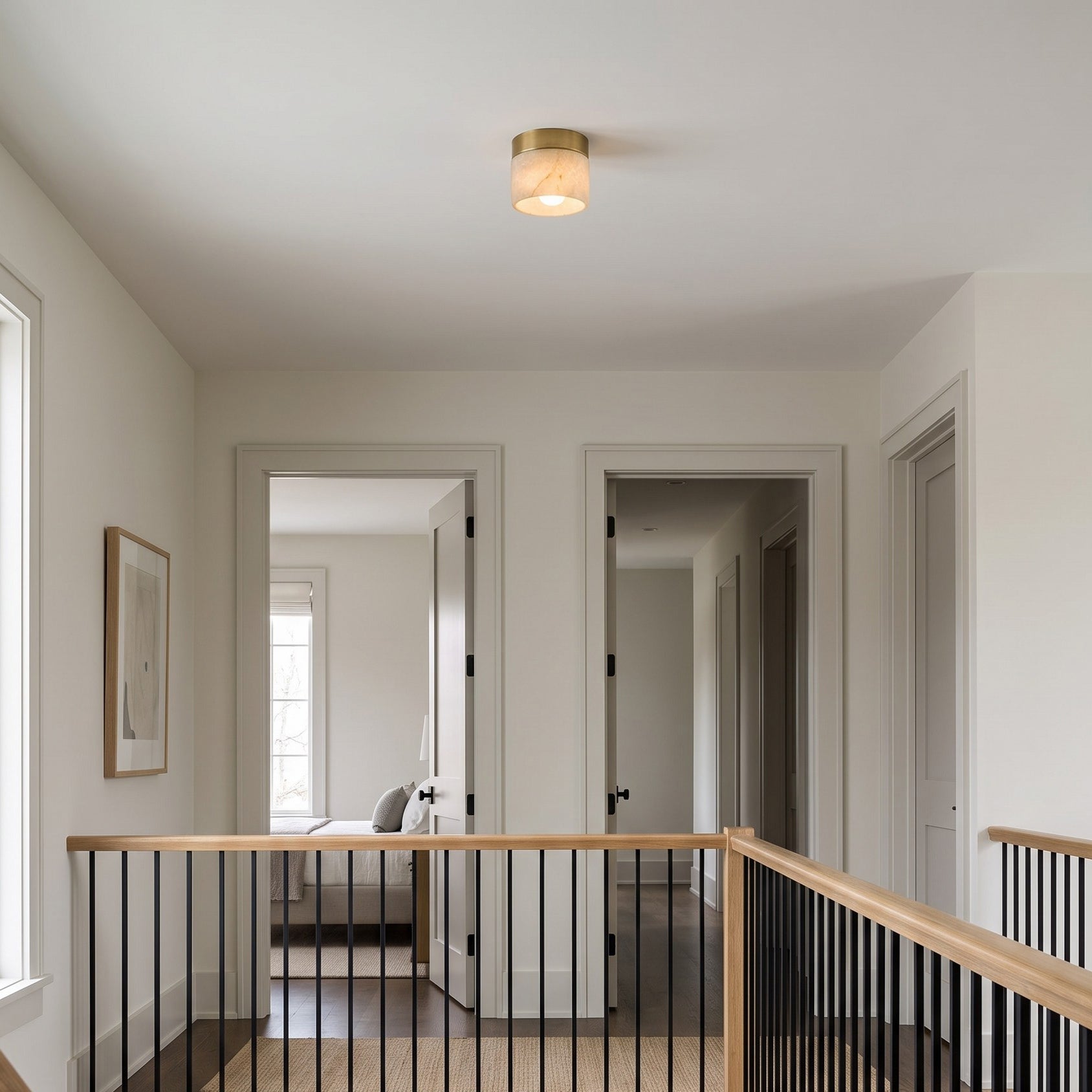 Mini Round Alabaster Ceiling Light