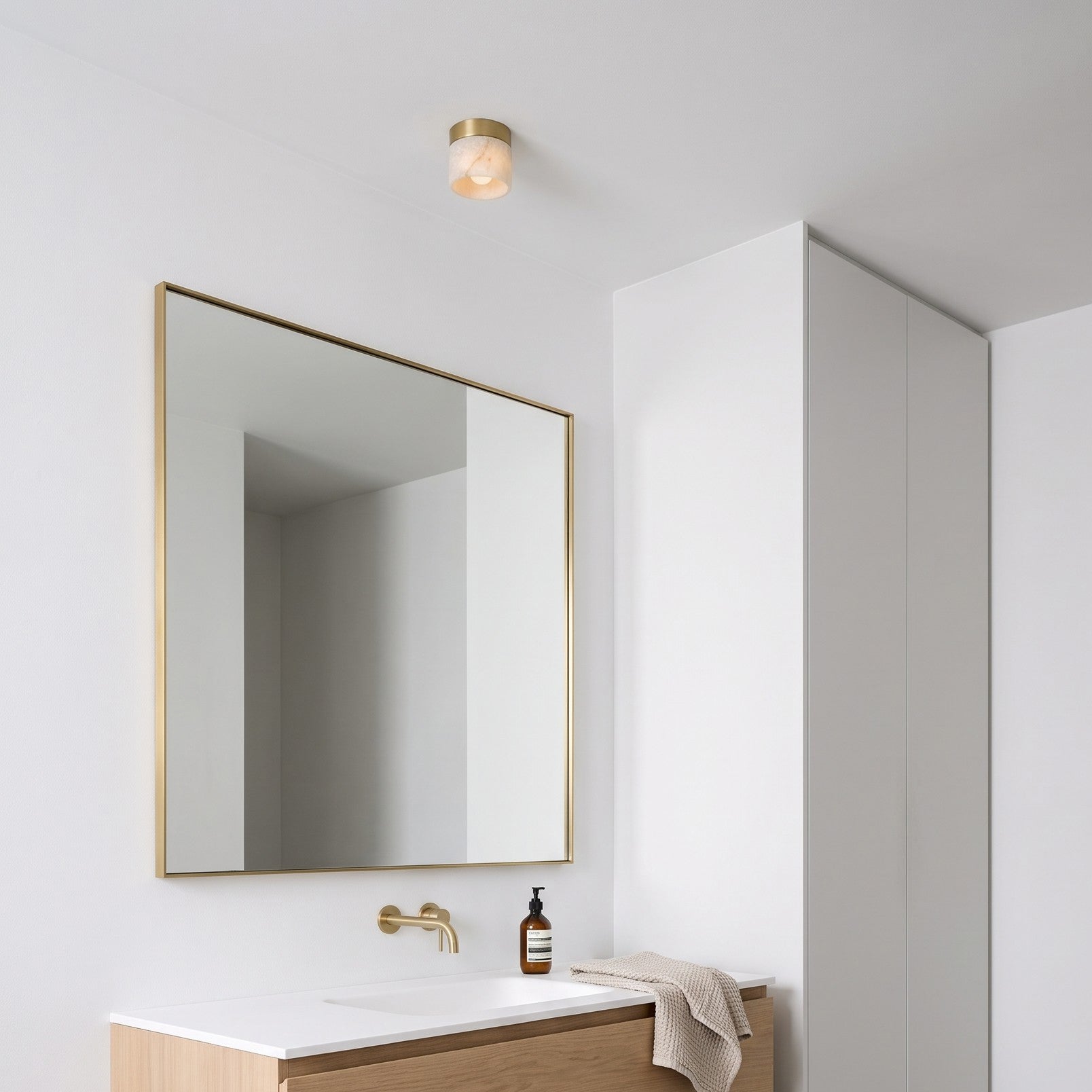 Mini Round Alabaster Ceiling Light