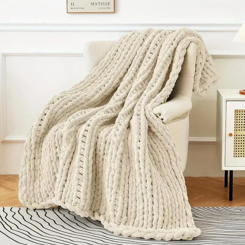 Skein Hand-Knit Wool Throw