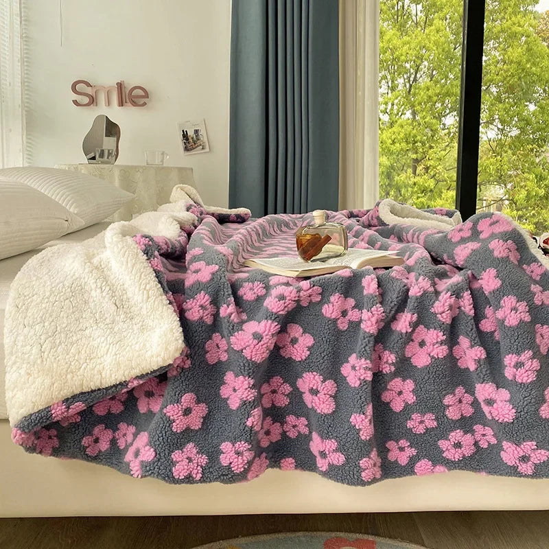 Marlow Tufted Floral Sherpa Throw