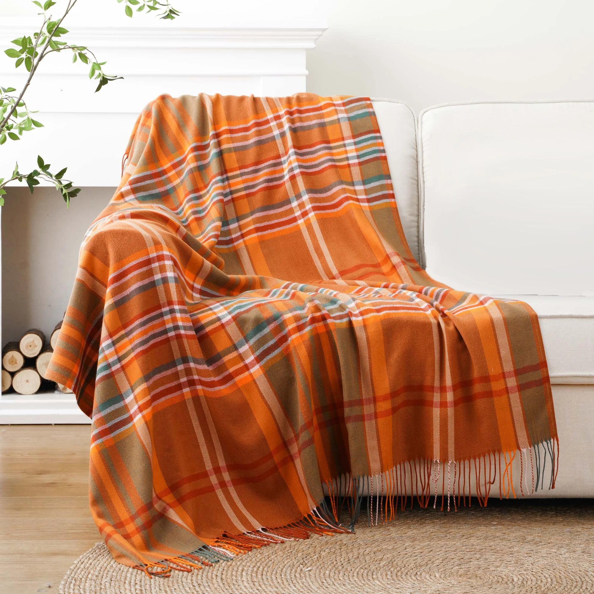 Elden Plaid Tasselled Throw