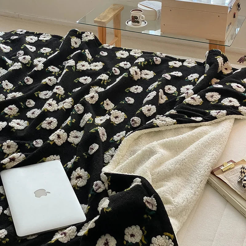Marlow Tufted Floral Sherpa Throw