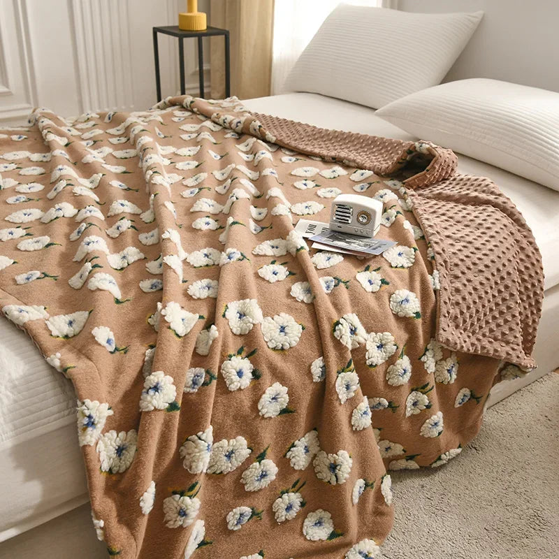 Marlow Tufted Floral Sherpa Throw