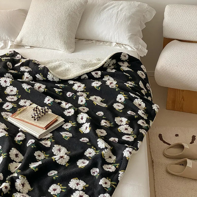 Marlow Tufted Floral Sherpa Throw