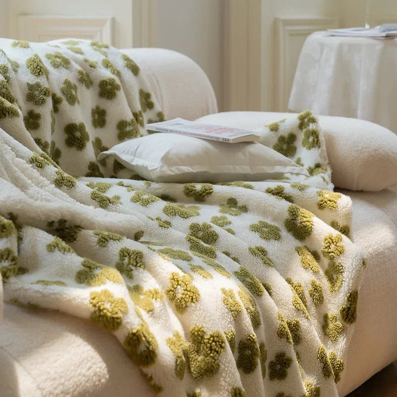 Marlow Tufted Floral Sherpa Throw