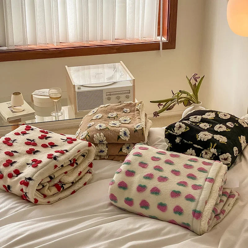 Marlow Tufted Floral Sherpa Throw