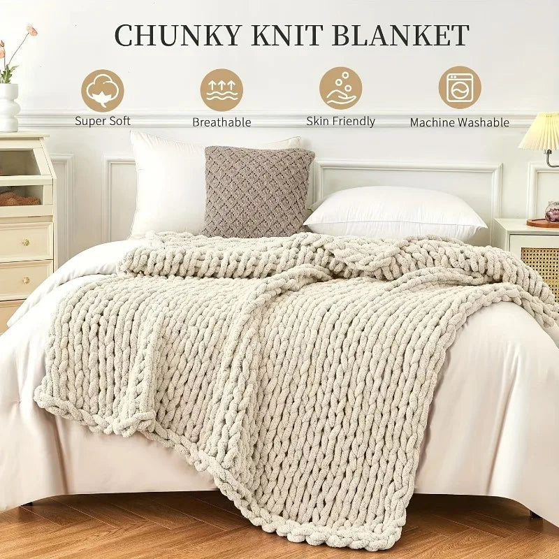 Skein Hand-Knit Wool Throw