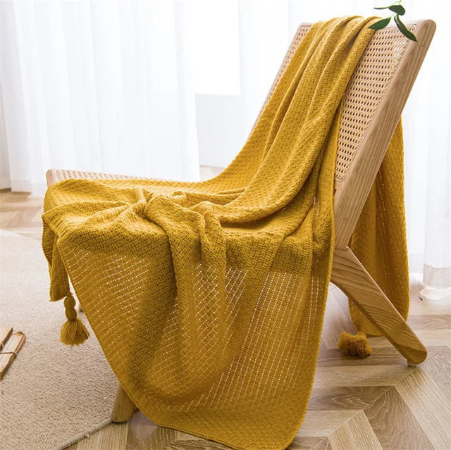 Vika Waffle Knit Throw