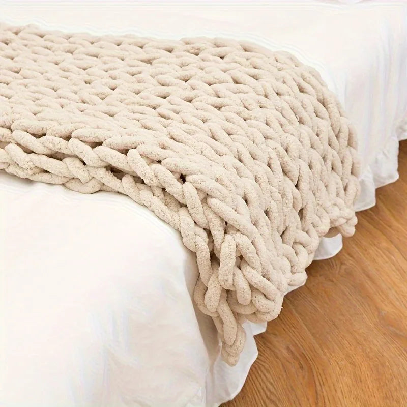 Skein Hand-Knit Wool Throw