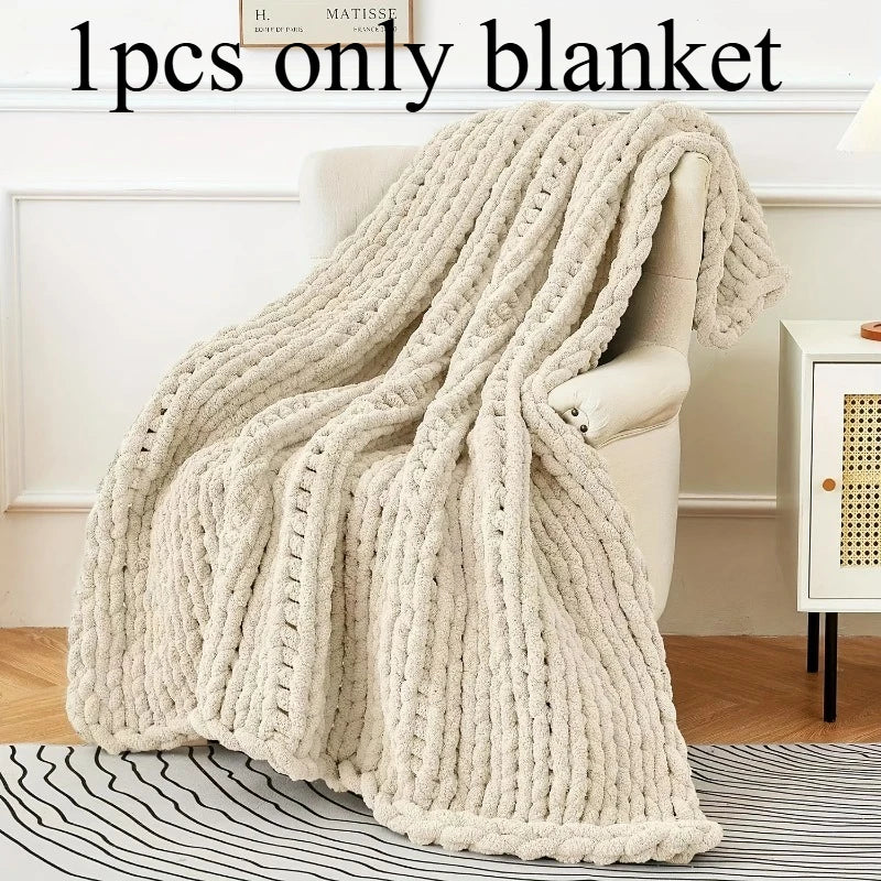 Skein Hand-Knit Wool Throw