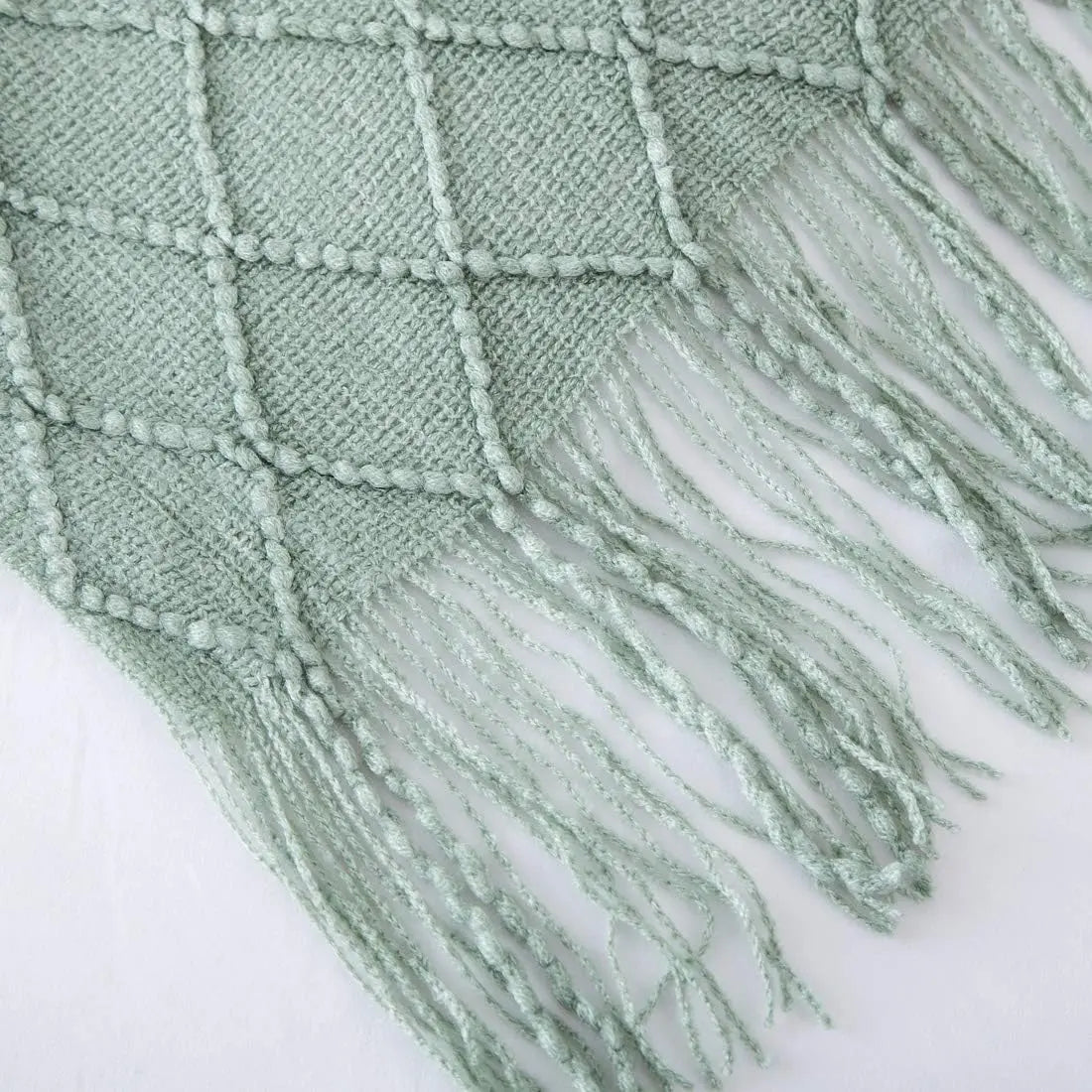 Sedge Fringed Knit Throw