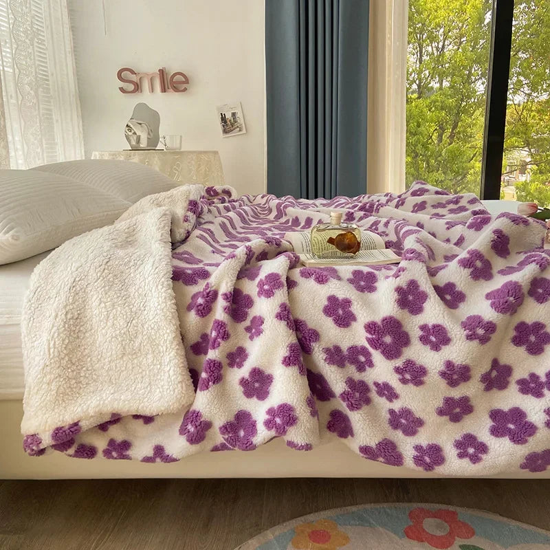 Marlow Tufted Floral Sherpa Throw
