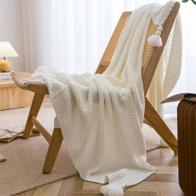 Vika Waffle Knit Throw