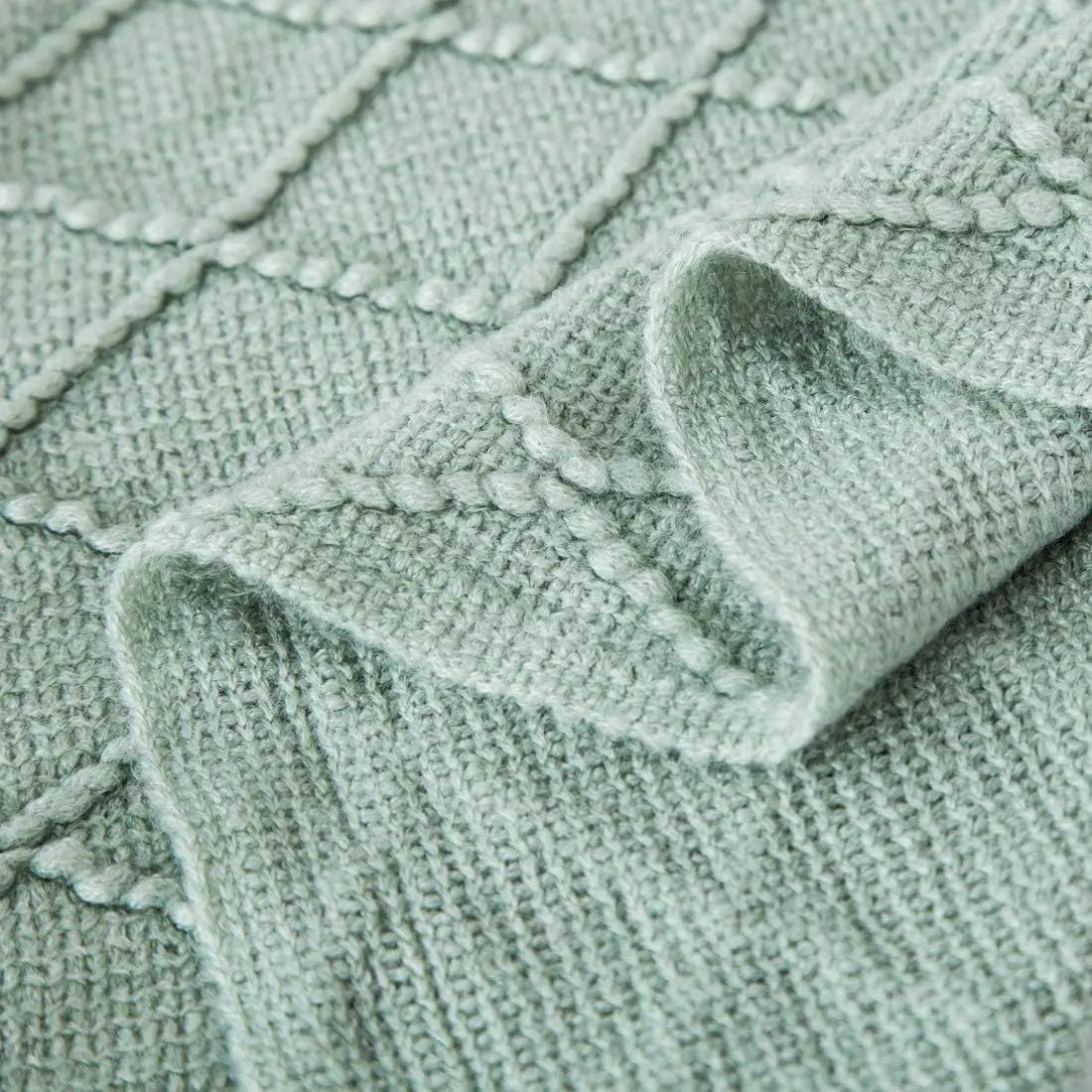 Sedge Fringed Knit Throw