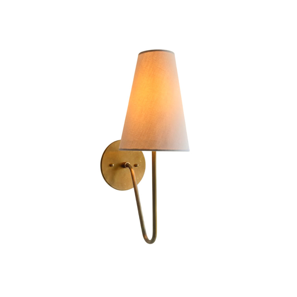Cove Antiqued Brass Curved Sconce