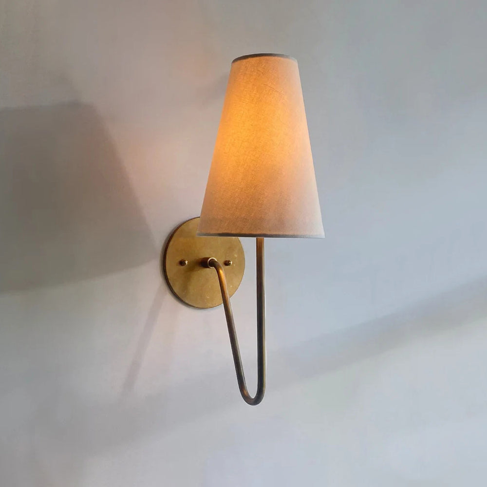 Cove Antiqued Brass Curved Sconce