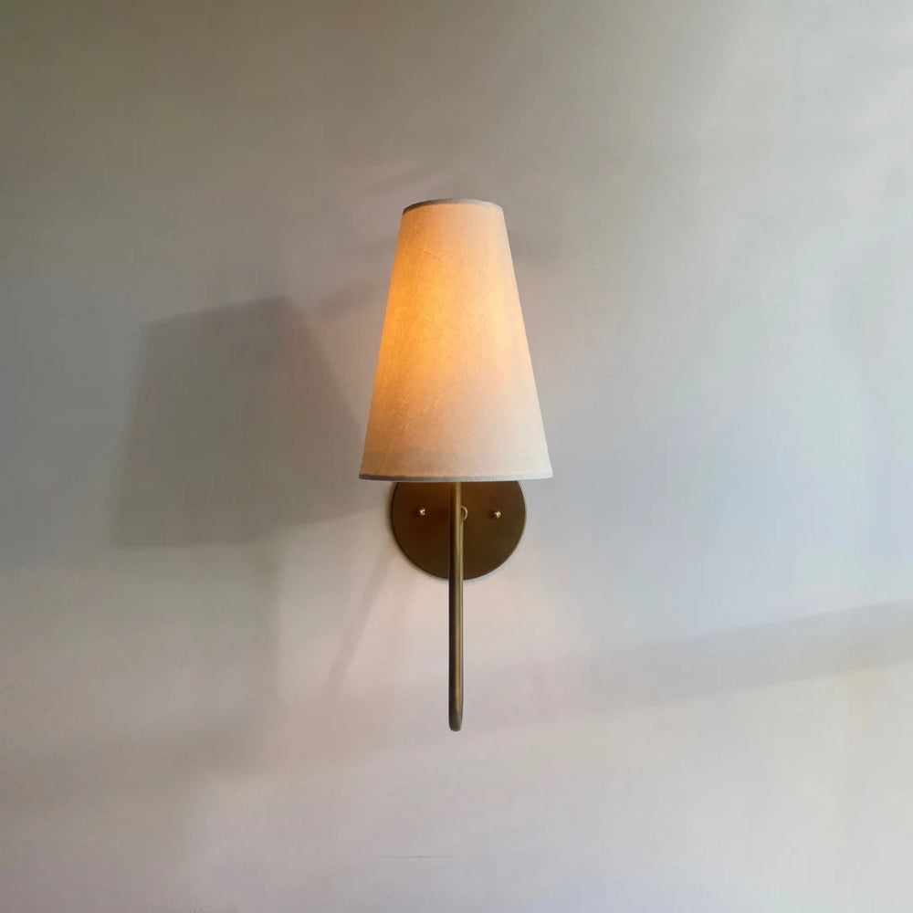 Cove Antiqued Brass Curved Sconce