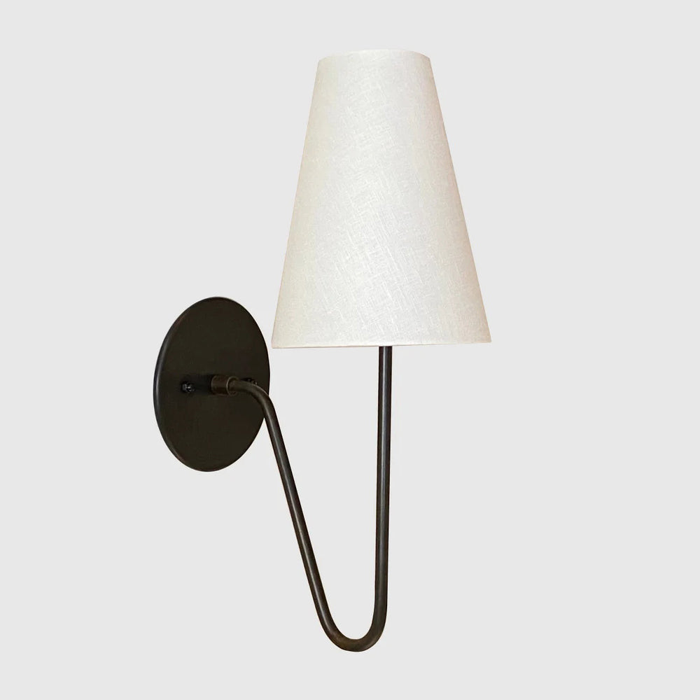 Cove Antiqued Brass Curved Sconce