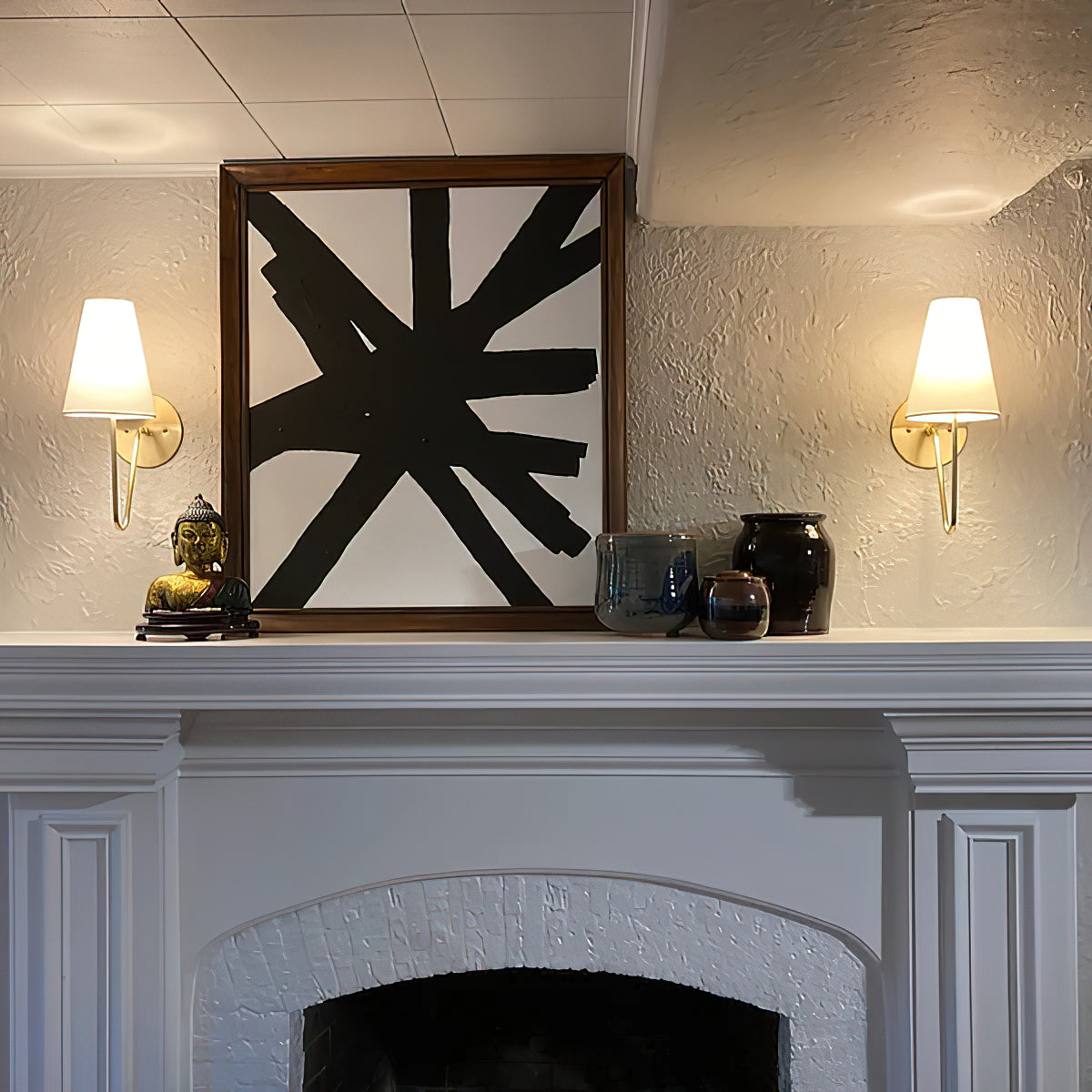 Cove Antiqued Brass Curved Sconce
