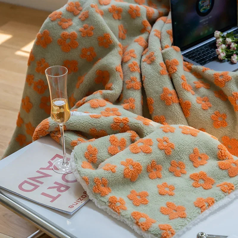 Marlow Tufted Floral Sherpa Throw