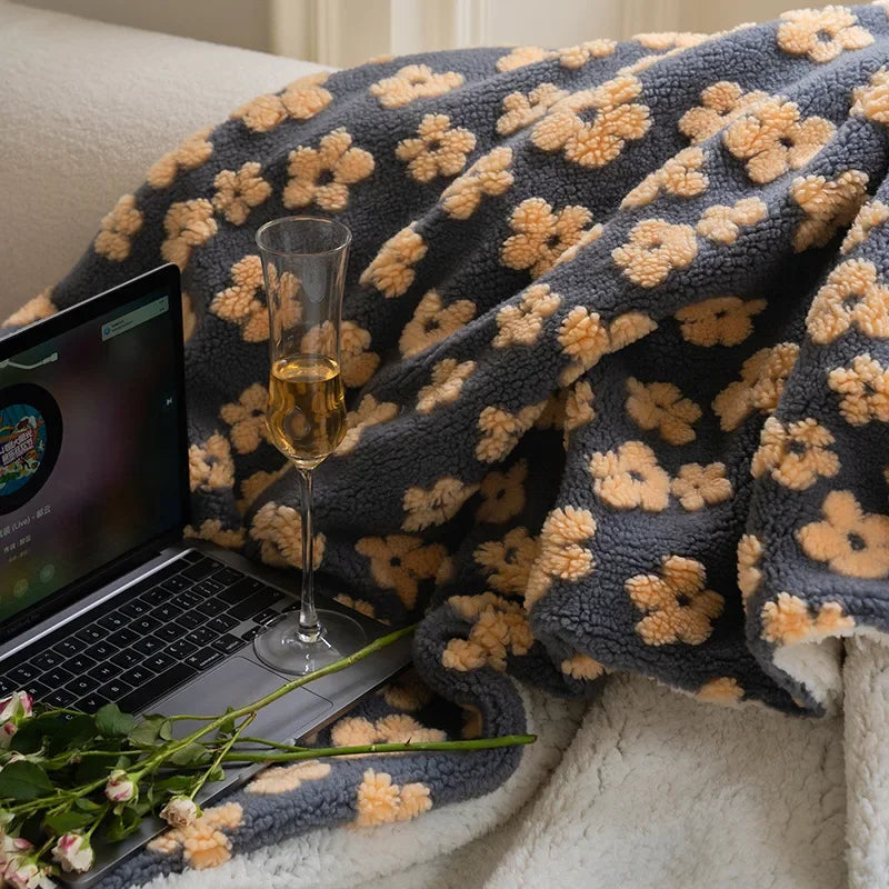 Marlow Tufted Floral Sherpa Throw
