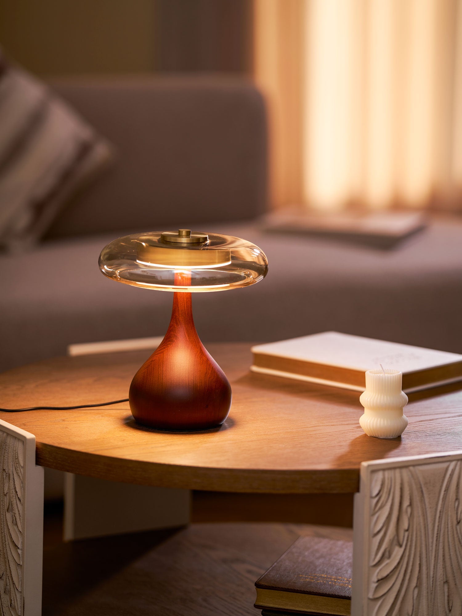 Amberwood Curve Table Lamp