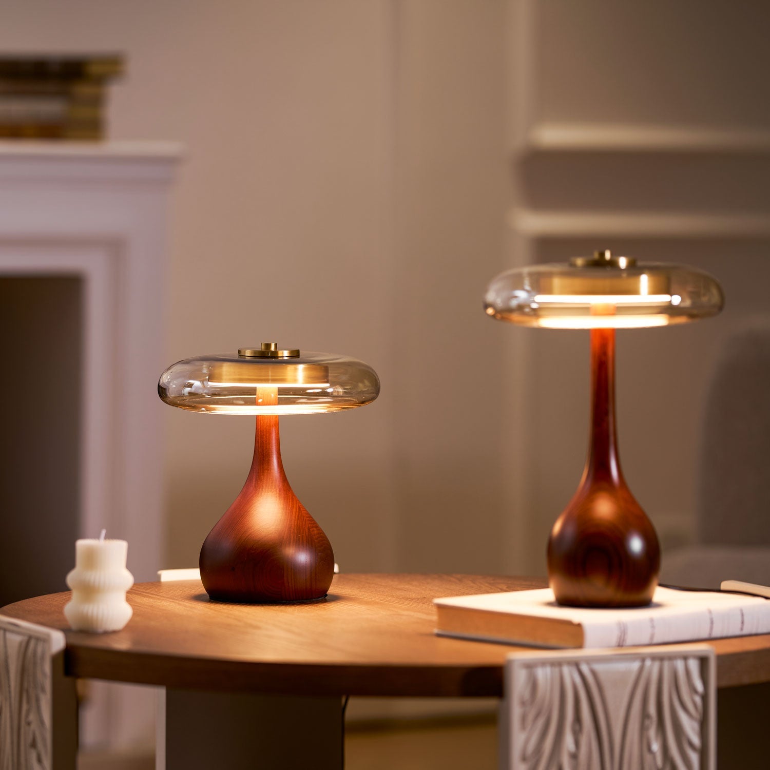 Amberwood Curve Table Lamp