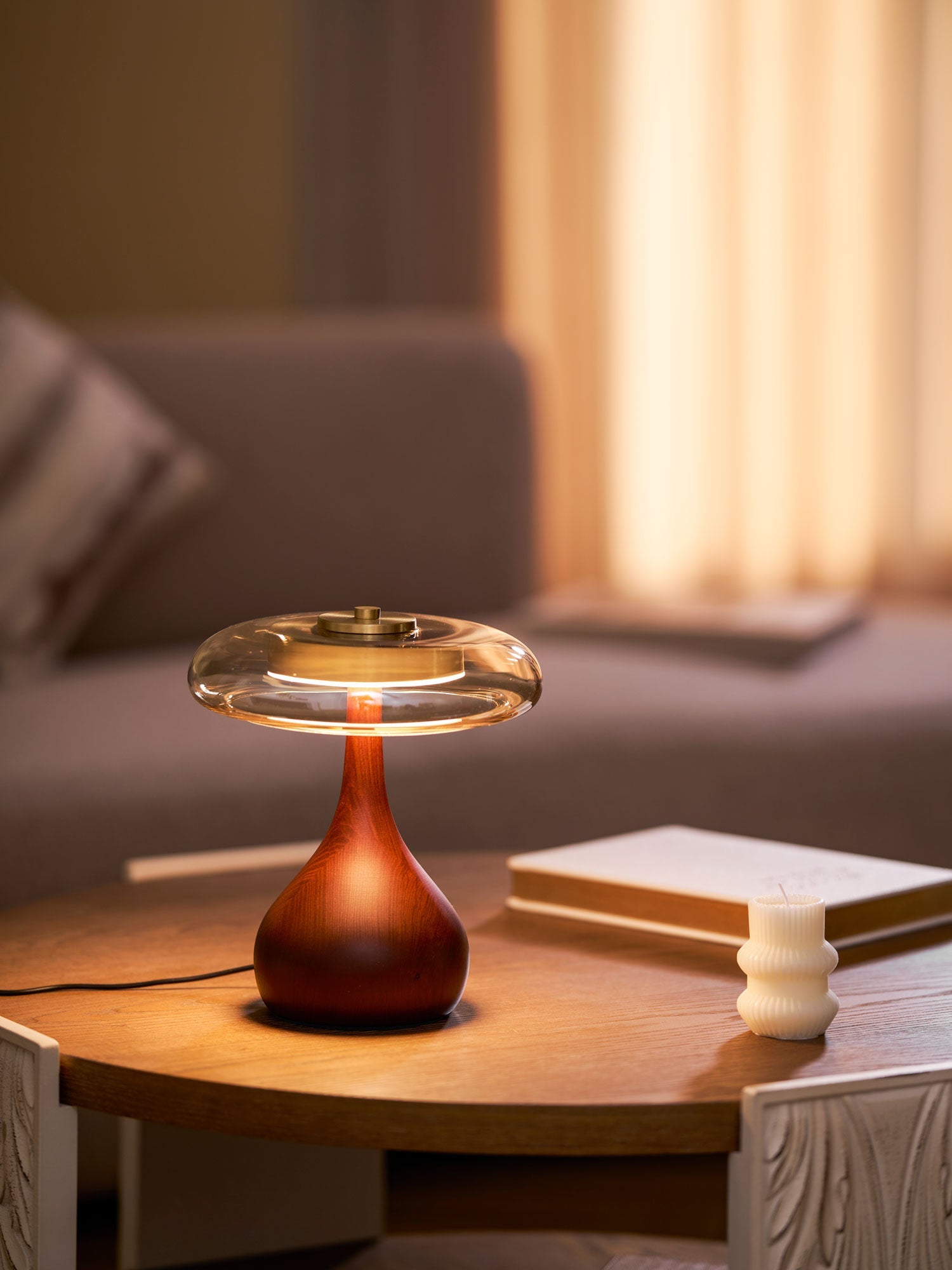 Amberwood Curve Table Lamp