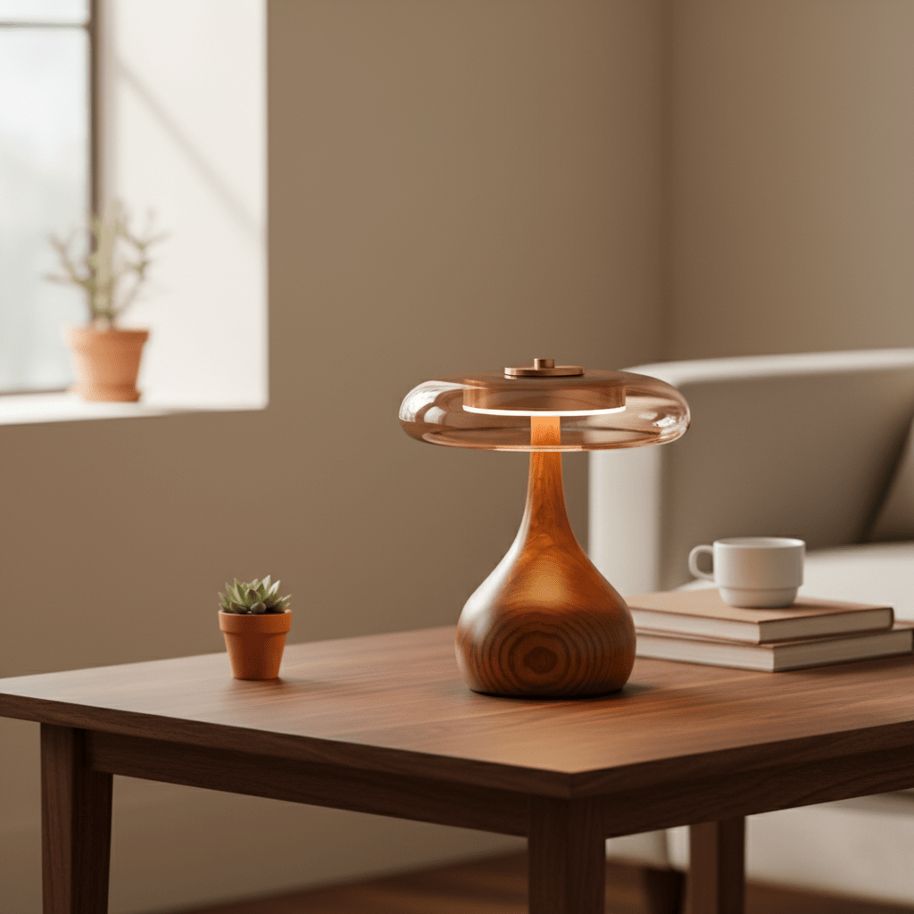 Amberwood Curve Table Lamp