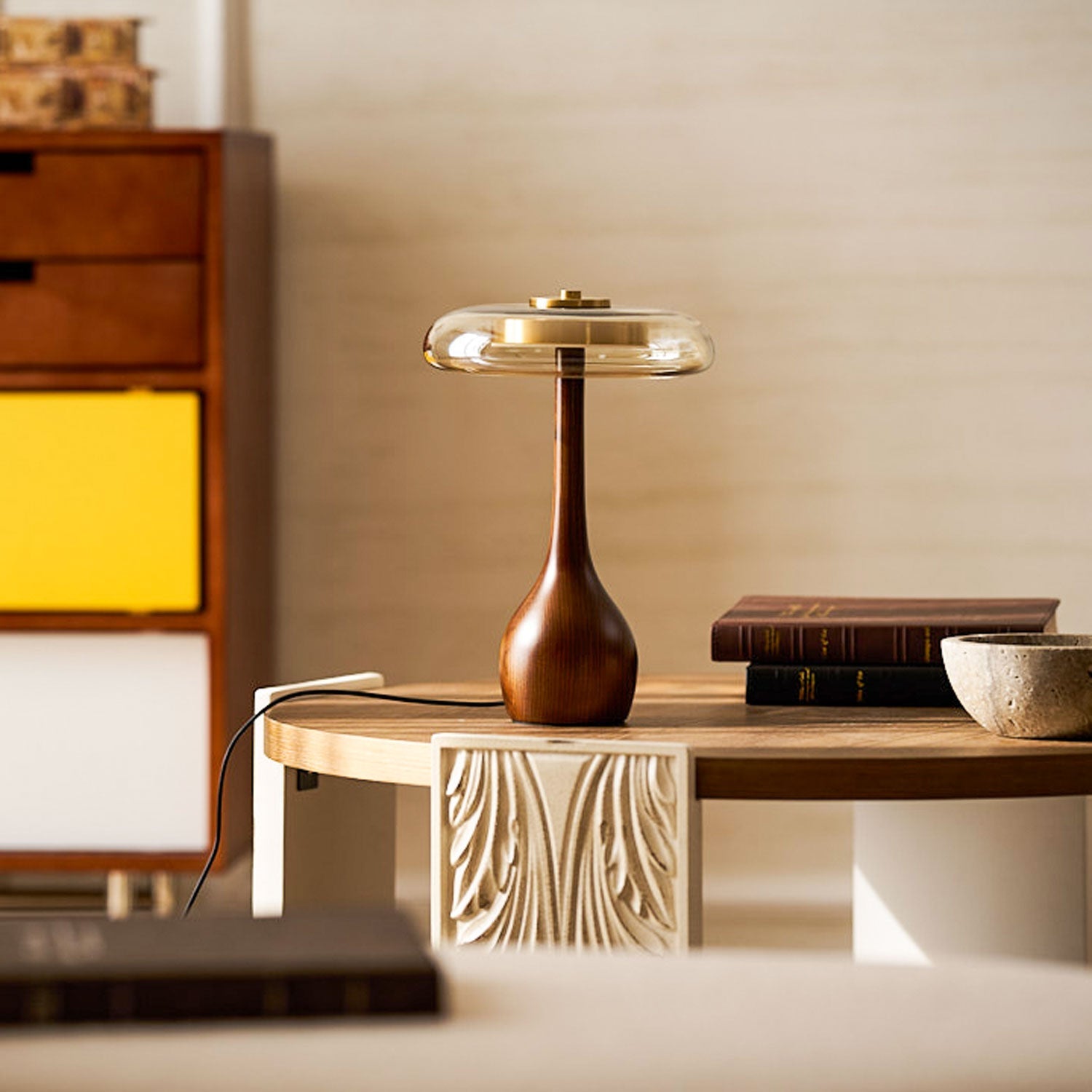 Amberwood Curve Table Lamp