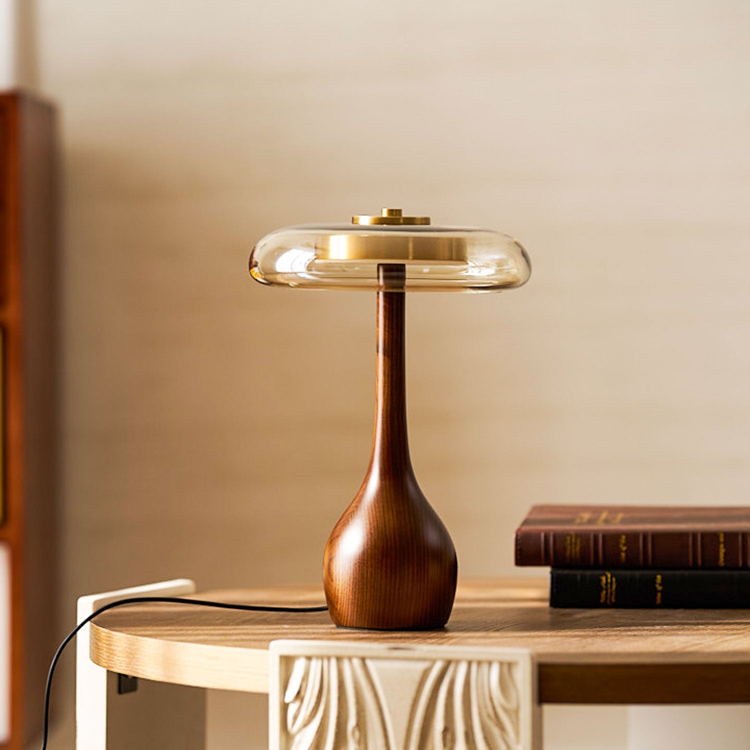 Amberwood Curve Table Lamp