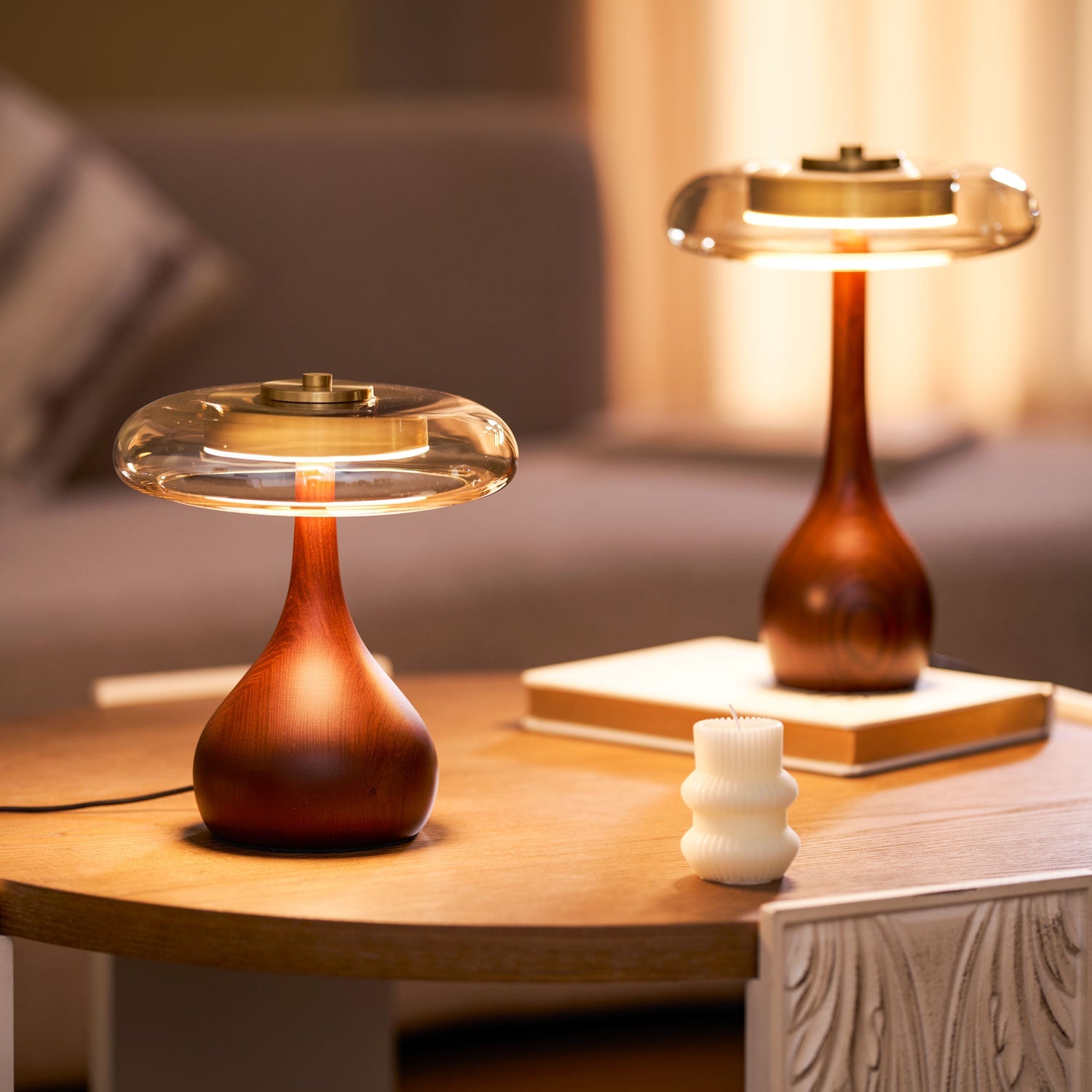 Amberwood Curve Table Lamp