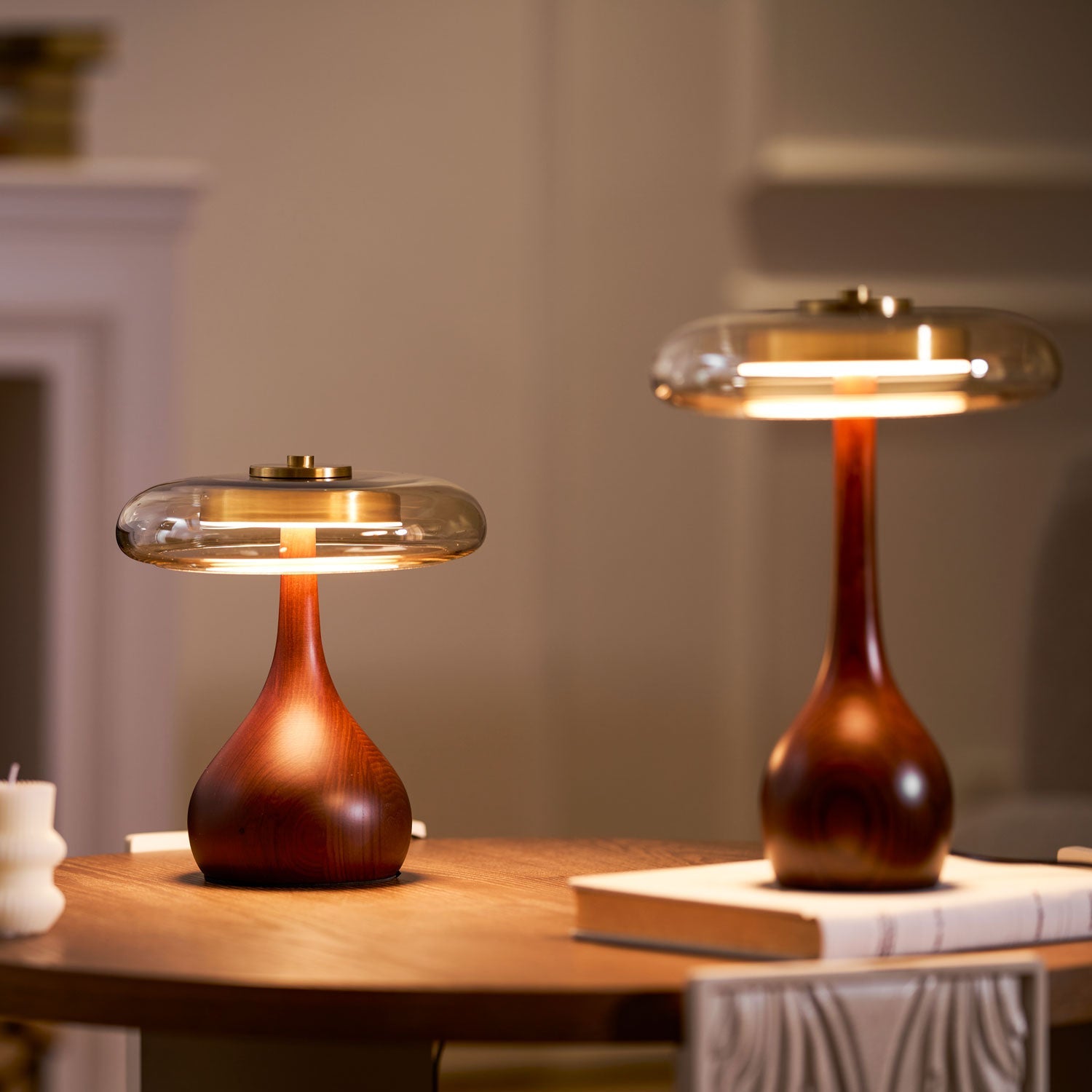 Amberwood Curve Table Lamp