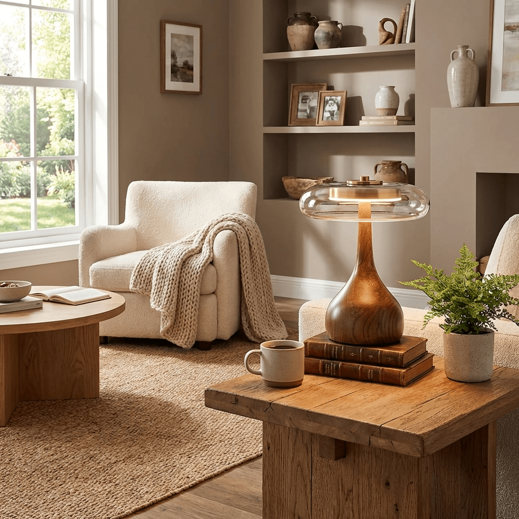 Amberwood Curve Table Lamp