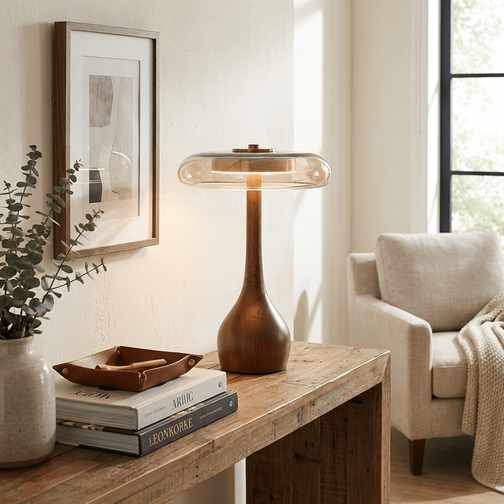Amberwood Curve Table Lamp