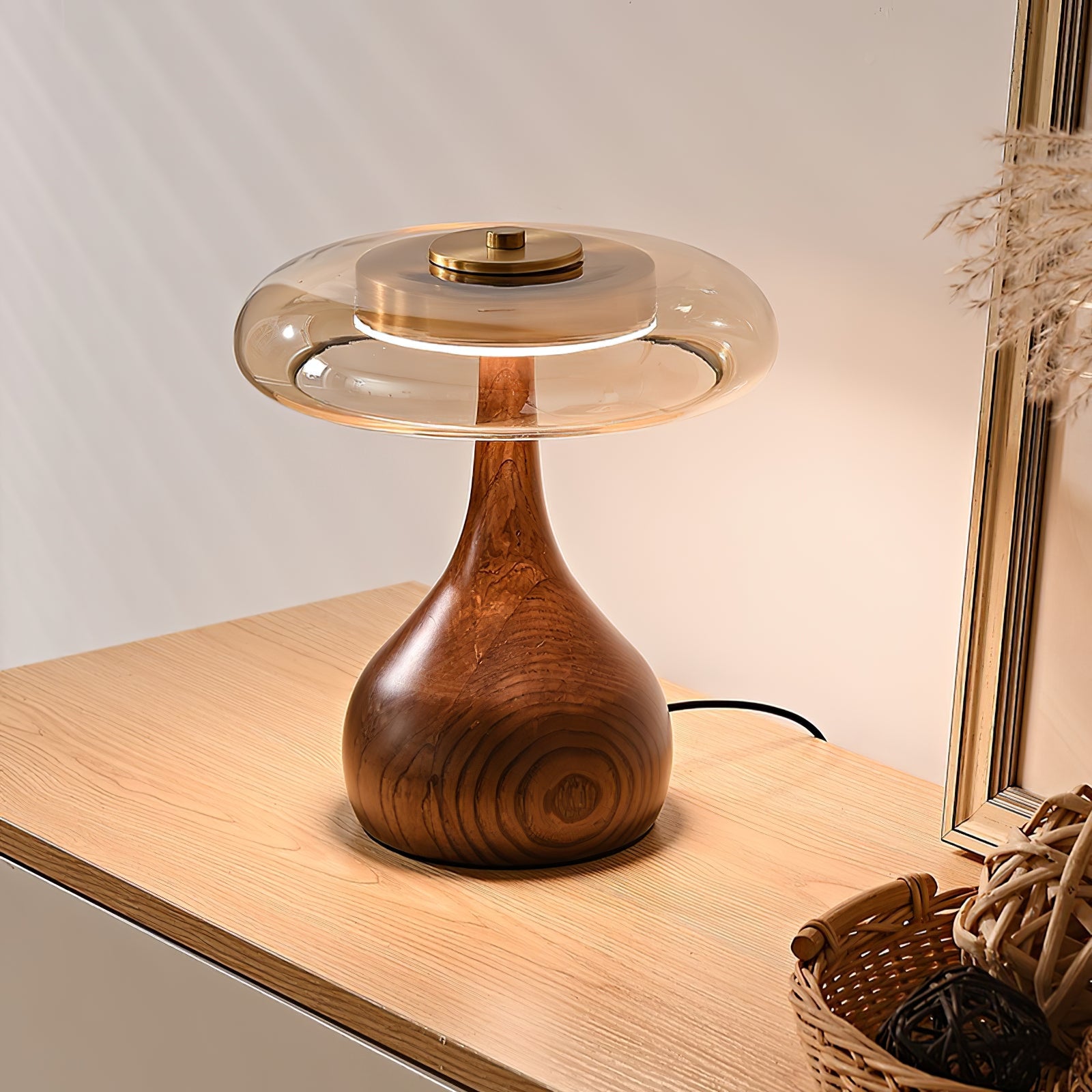 Amberwood Curve Table Lamp