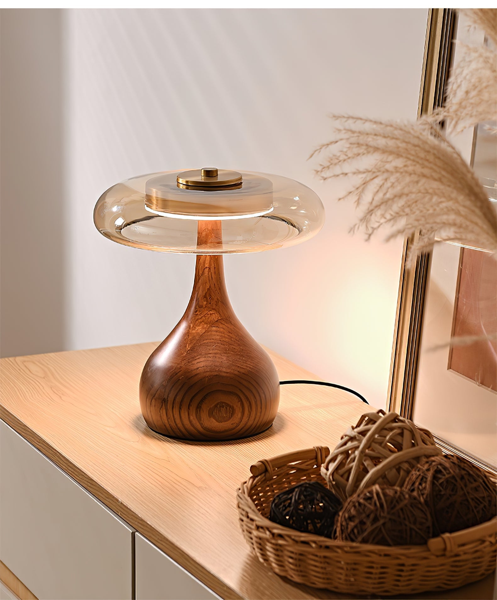 Amberwood Curve Table Lamp