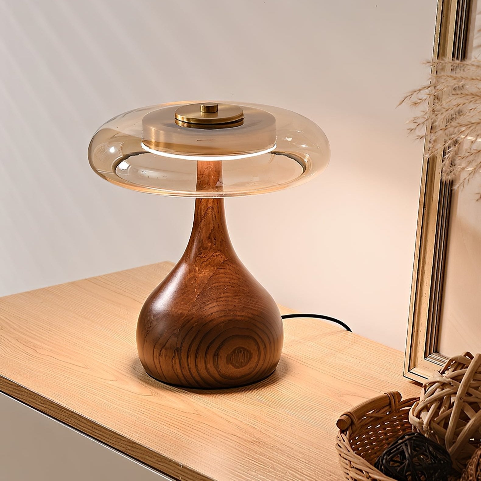 Amberwood Curve Table Lamp