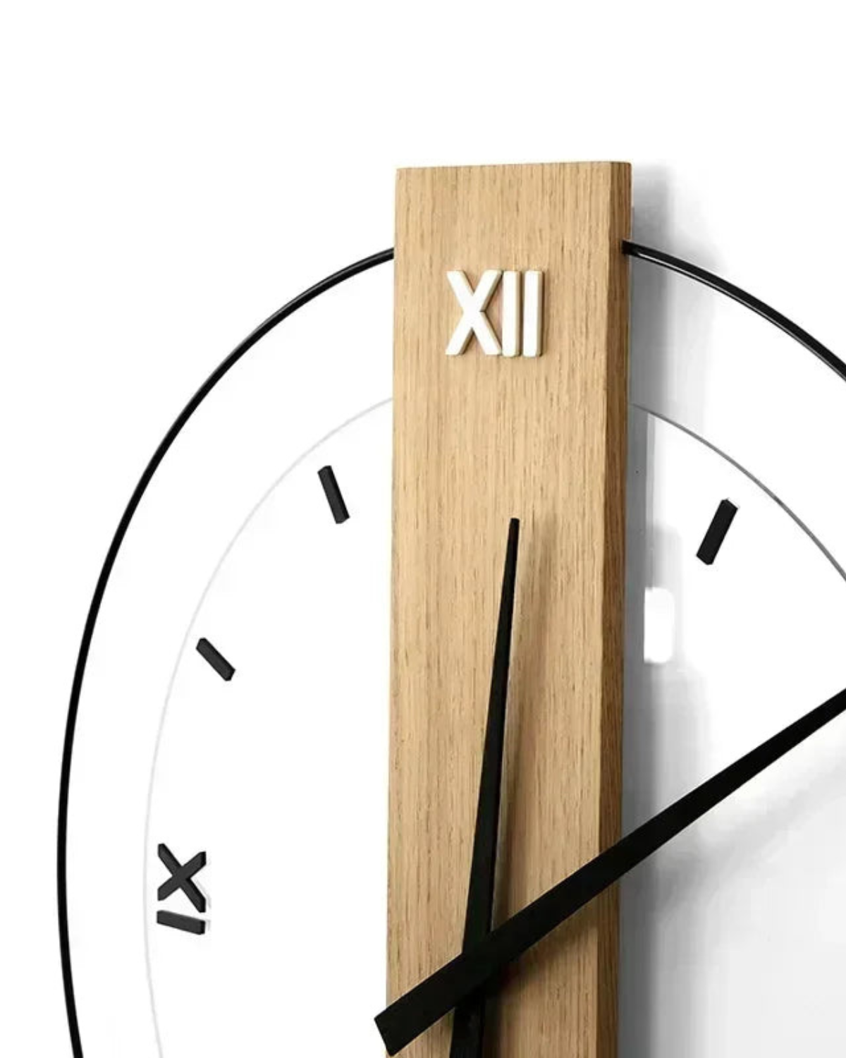 Large Wood Frame Wall Clock