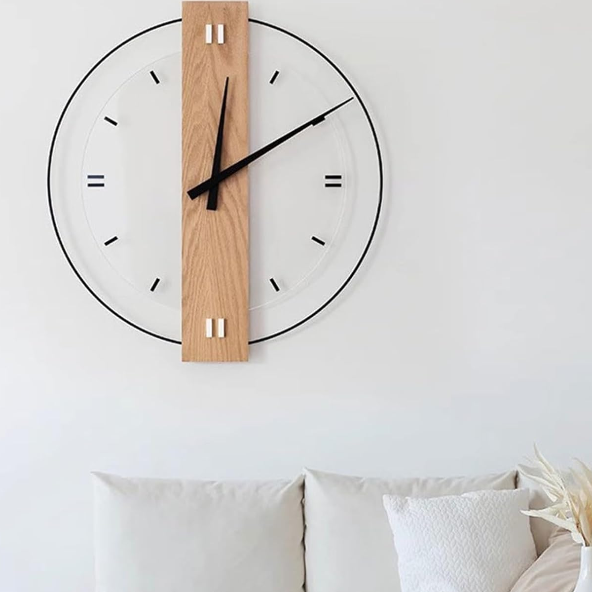 Large Wood Frame Wall Clock