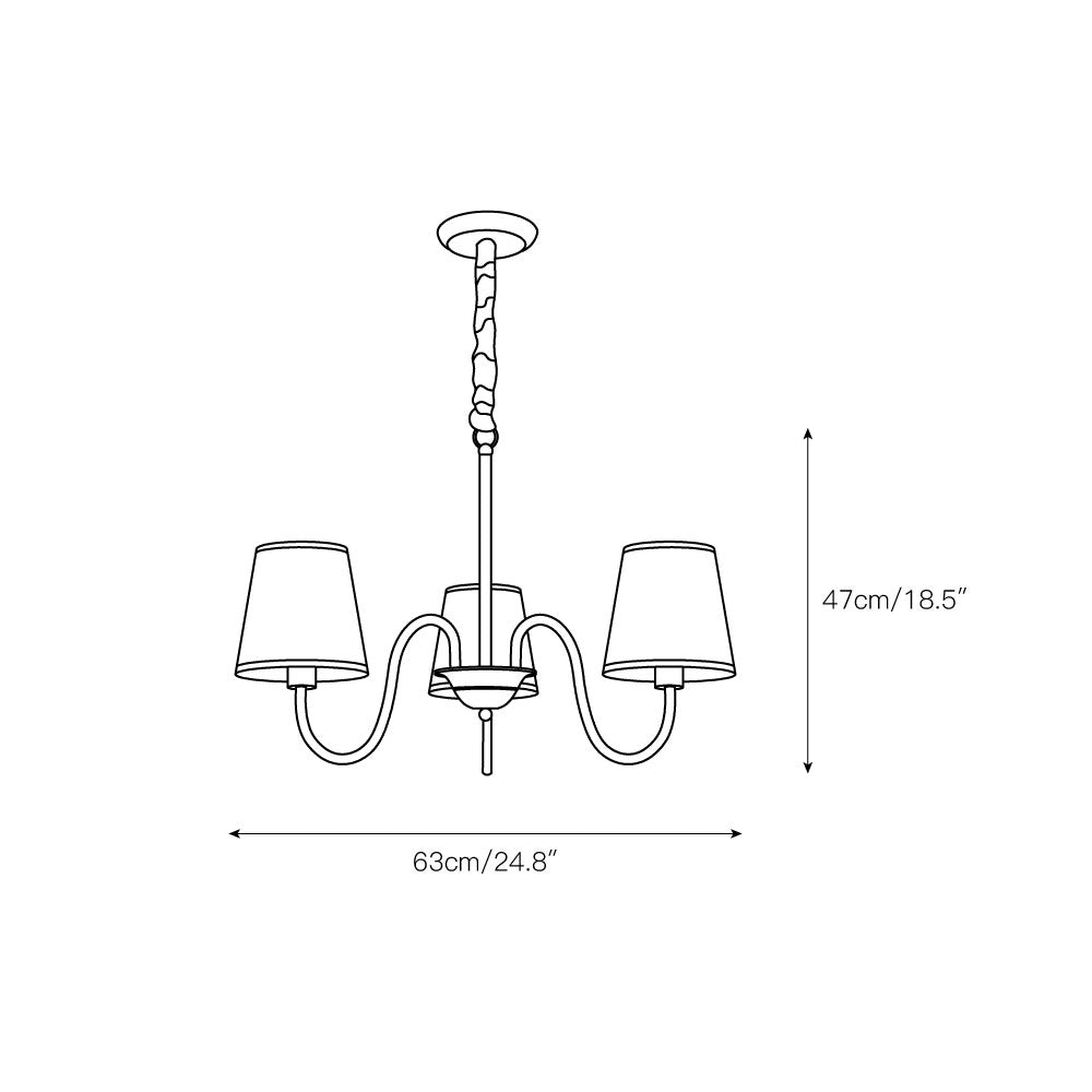 Harrow Aged Brass & Linen Chandelier