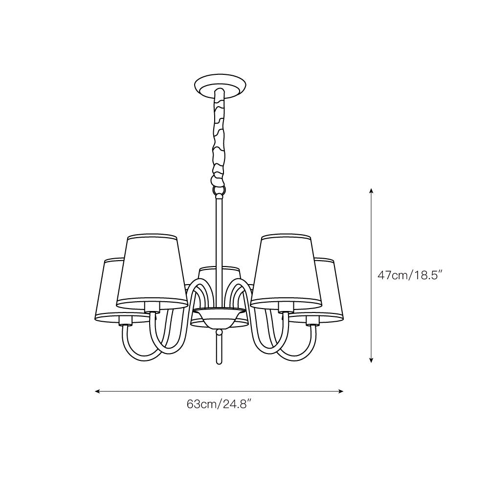 Harrow Aged Brass & Linen Chandelier