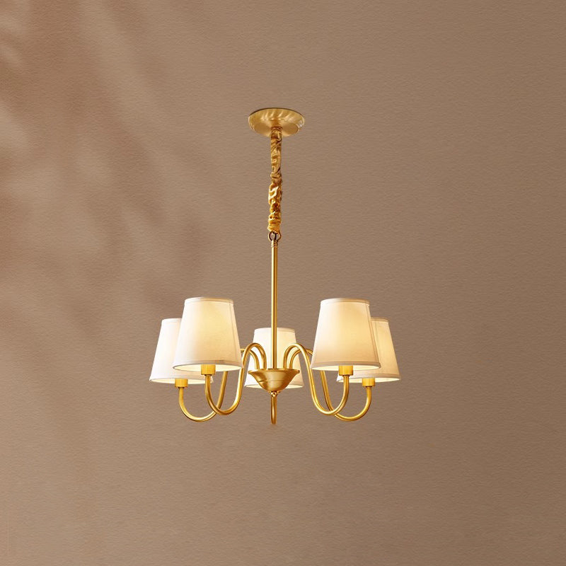 Harrow Aged Brass & Linen Chandelier