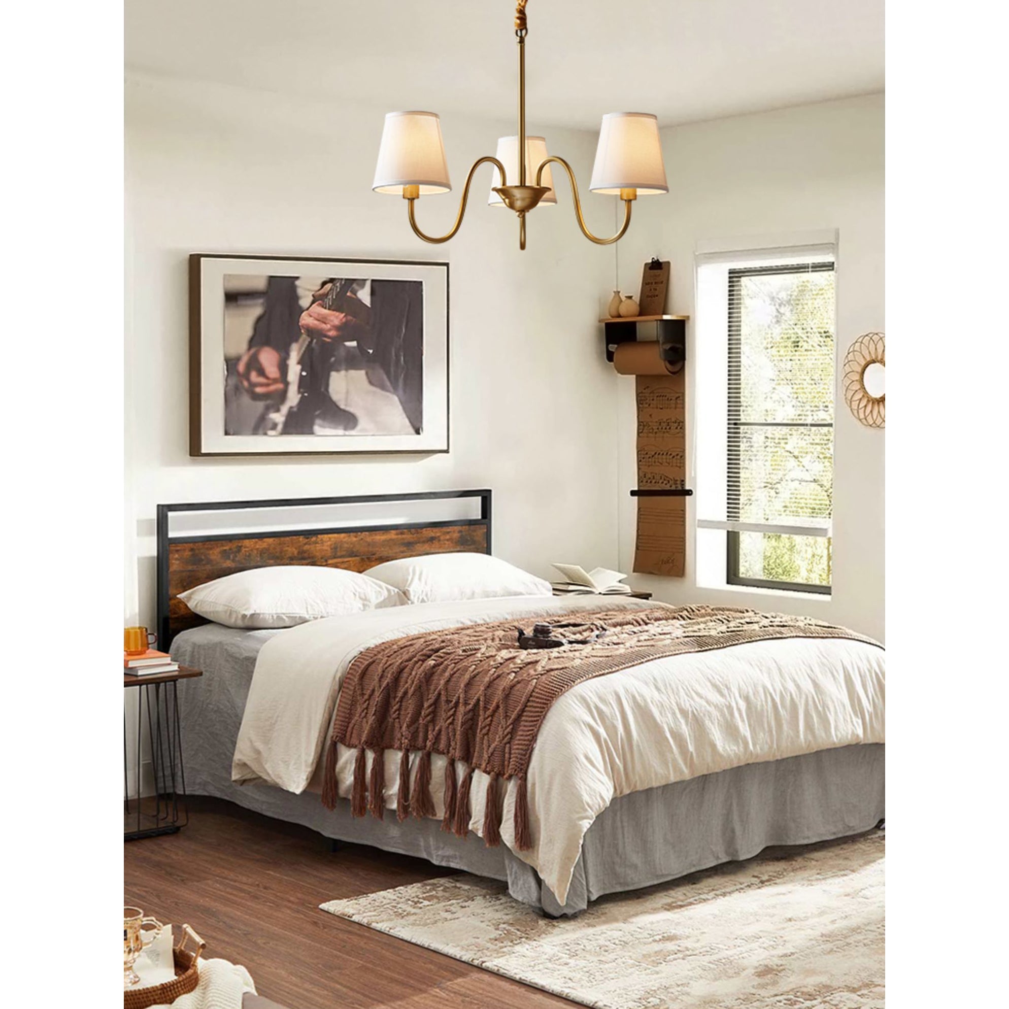 Harrow Aged Brass & Linen Chandelier